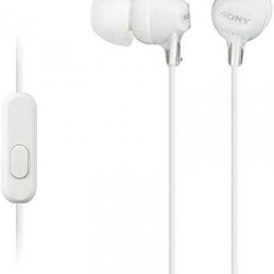 Sony MDREX15AP in-Ear Earbud Headphones with Mic, White