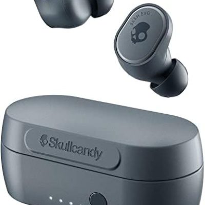 Skullcandy Sesh Evo In-Ear Wireless Earbuds, 24 Hr Battery, Microphone, Works with iPhone Android and Bluetooth Devices – Grey