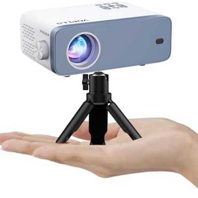 Mini Projector, VOPLLS 1080P Full HD Supported Video Projector, Portable Outdoor Home Theater Movie Projector, 50% Zoom, Compatible with HDMI, USB, AV, Smartphone/Tablet/Laptop/PC/TV Box