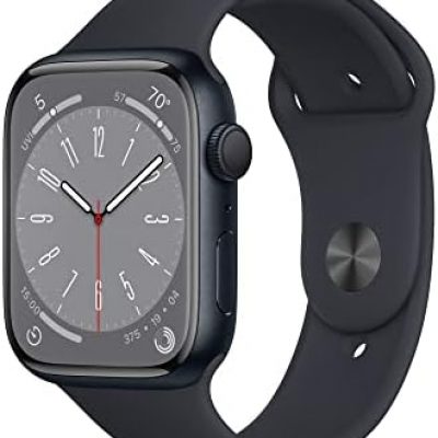 Apple Watch Series 8 [GPS 45mm] Smart Watch w/Midnight Aluminum Case with Midnight Sport Band – M/L. Fitness Tracker, Blood Oxygen & ECG Apps, Always-On Retina Display, Water Resistant