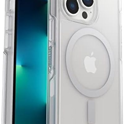 OtterBox iPhone 13 Pro Symmetry Series+ Case – Clear , Ultra-sleek, Snaps To MagSafe, Raised Edges Protect Camera & Screen