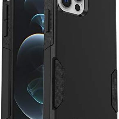 OtterBox iPhone 12 & iPhone 12 Pro Commuter Series Case – BLACK, slim & tough, pocket-friendly, with port protection