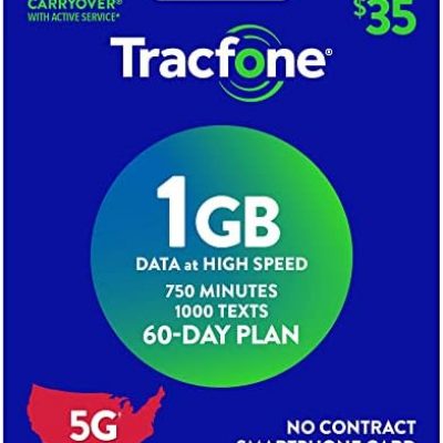 TracFone $35 750 Min, 1000 Text, 1GB Data 60–Day Plan [Physical Delivery]