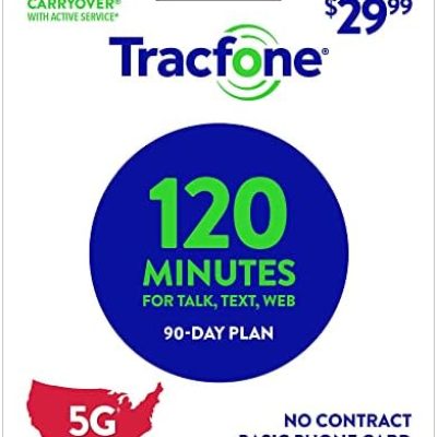 TracFone $29.99 Basic Phone Plan, 120 Minutes, 90 Days [Physical Delivery]