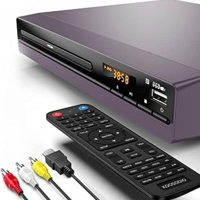 DVD Players for TV with HDMI, Simple DVD Player for Elderly, CD Player for Home Stereo System – Purple