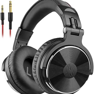 OneOdio Wired Over Ear Headphones Studio Monitor & Mixing DJ Stereo Headsets with 50mm Neodymium Drivers and 1/4 to 3.5mm Jack for AMP Computer Recording Podcast Keyboard Guitar Laptop – Black