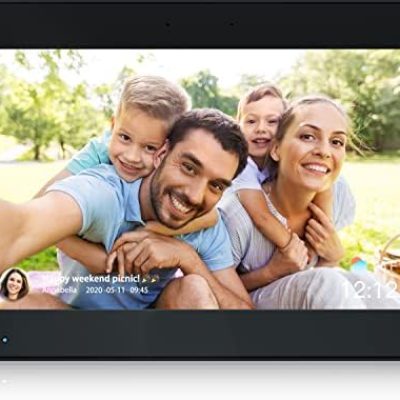 Digital Photo Frame 10.1 Inch WiFi Digital Picture Frame IPS HD Touch Screen Smart Cloud Photo Frame with 16GB Storage, Auto-Rotate, Easy Setup to Share Photos or Videos Remotely via AiMOR APP (Black)