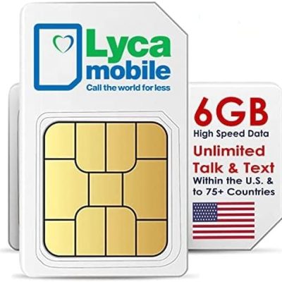 Lyca Mobile $29 30 Day Plan U.S.A. SIM Card with Unlimited Data & International Talk & Text to 75+ Countries 6GB High-Speed 4G LTE/5G Data JZN Market