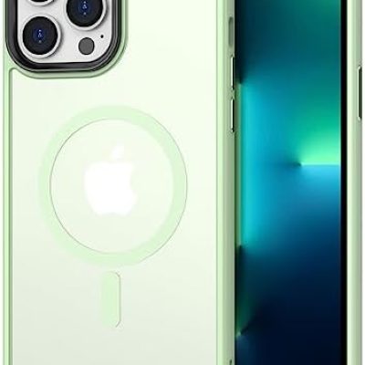 CACOE Magnetic Case for iPhone 13 Pro 6.1 inch-Compatible with MagSafe & Magnetic Car Phone Mount,TPU Thin Phone Cases Cover Protective Shockproof Anti-Fingerprint(Light Green)