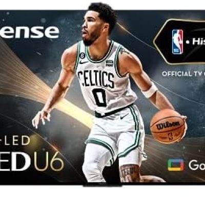 Hisense 55-Inch Class U6 Series ULED Mini-LED Google Smart TV (55U6K, 2023 Model) – QLED, Full Array Local Dimming, HDR 10+, Dolby Vision IQ, Game Mode Plus VRR, 240 Motion Rate, Compatible with Alexa