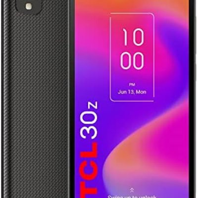 TCL 30 Z Unlocked Cell Phone with 6.1″ HD+ Display,LTE 4G Smartphone Android 12, 32GB+3GB RAM, 3000mAh, Prime Black