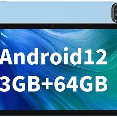 Android Tablet, 10.1 inch Android 12 Tablets 3GB RAM 64GB ROM 512GB Expand, 1280×800 IPS HD Touchscreen, GPS, 6000mAh Battery, Bluetooth, Dual Camera, GMS, WiFi(Blue)