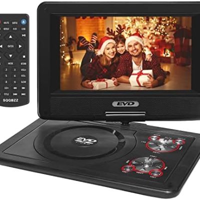 11.5″ Portable DVD Player with 9.5″ Swivel Screen, 5-Hours Rechargeable Battery,Car DVD Player,Support CD/DVD/SD Card/USB,Regions Free,Dual Speakers, Black…