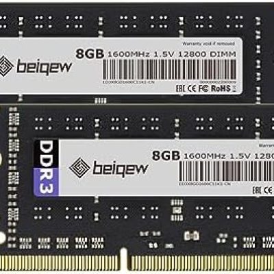 DDR3 Ram 16GB Kit（2x8G） 1600MHz PC3-12800 CL11 1.5V Beiqew Notebook Computer Desktop SODIMM Memory 204-Pin Non-ECC Unbuffered Upgrade Memory Module