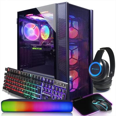 STGAubron Gaming Desktop PC,Intel Core i7-8700 up to 4.6G,GeForce RTX 3060 12GB GDDR6,32G DDR4,2T SSD,WiFi,BT 5.0, RGB Keybaord, RGB Mouse, RGB Mouse Pad, RGB Bluetooth Sound Bar, Headset Mic,W11H64