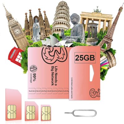 UK SIM Card, Europe SIM Card, 30 Days. Applicable to 72 Countries. Unlimited Local Calls and SMS. Support 5G Operating Networks. Unlimited Speed UK Three SIM Card. (UK25GB/EU12GB)…